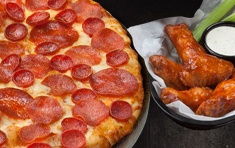 $19.99 Large Triple Play Pepperoni + 6 Wings